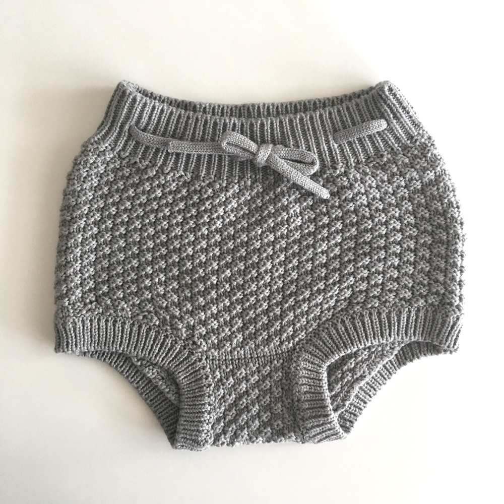 Quincy Mae knit tie baby bloomer, 100% organic cotton, 6-12 month